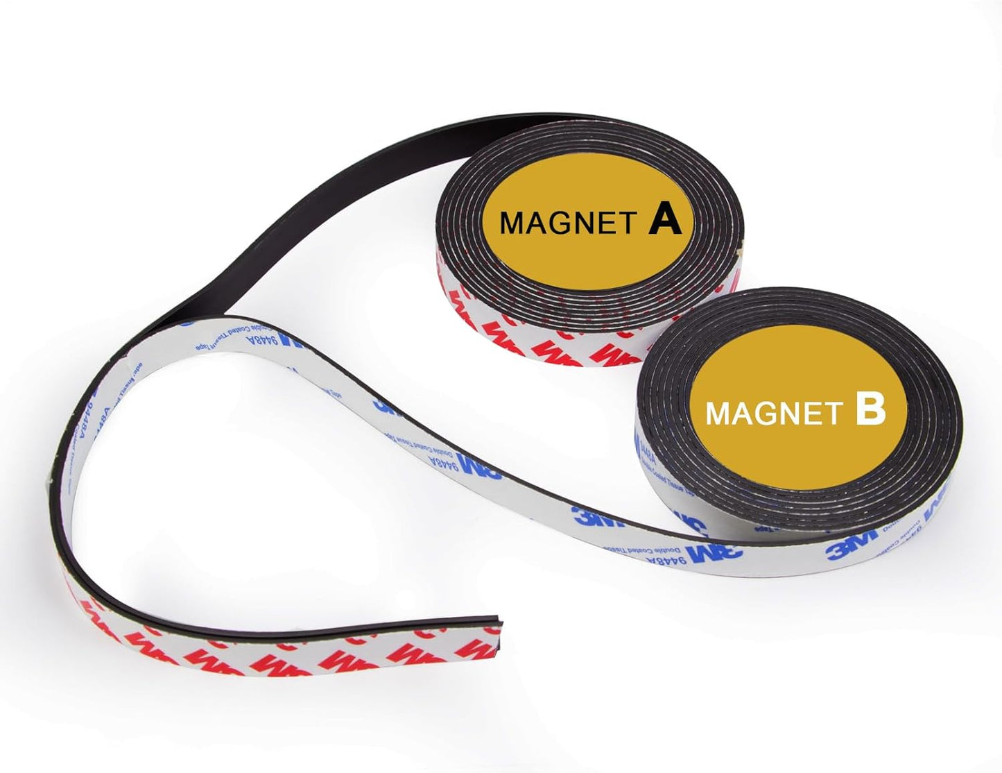 10 Pack=5 Pairs, A+B Paired Magnetic Tape with Adhesive Backing, Each 12in x 1in x 0.08in AB Pairing Magnet Strips Match to Use for DIY Closure Craftings