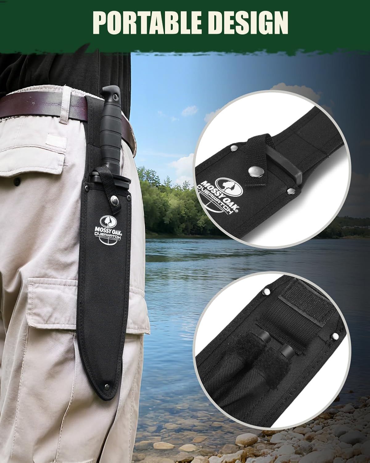 15-inch Survival Knife with Sharpener and Fire Starter