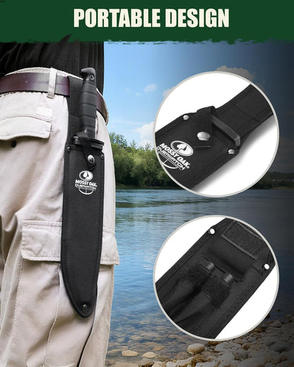 15-inch Survival Knife with Sharpener and Fire Starter