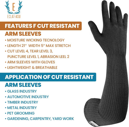 Cut Heat Bite Resistant Arm Sleeves –EN388 Certified Arm Protection Sleeve for Welding, Cooking, Cat & Dog Handling