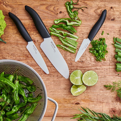 Revolution 3-inch Paring Ceramic Knife, Black Handle, White Blade