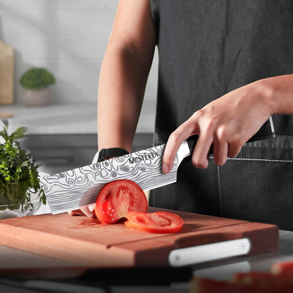 Professional Chef Knife Set with German High Carbon Stainless Steel Kitchen Knife Set 3 PCSwith Finger Guard,Knife Sharpener,Knives Set for Kitchen with Gift Box