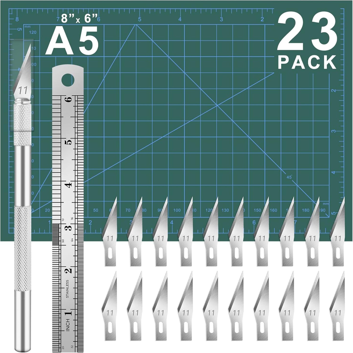 Exacto Knife 12 Pcs Exacto Knife Set with Case for Crafting | Craft Hobby Precision Knife with 11 Blades for Scrapbooking Models 3D Printing Clay Rubber Stamps Gift for Women Adults Men
