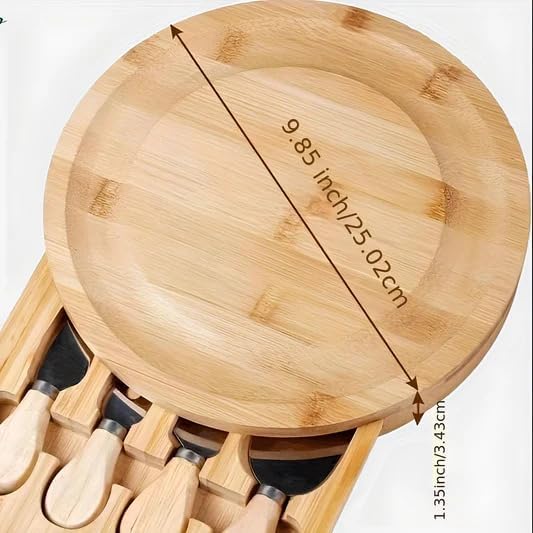 Charcuterie Boards Gift Set - Premium Bamboo Cheese Board Set with 4 PCS Knife Set, Serving Plates Housewarming, Wedding,Christmas Charcuterie Board, Hostess Gifts