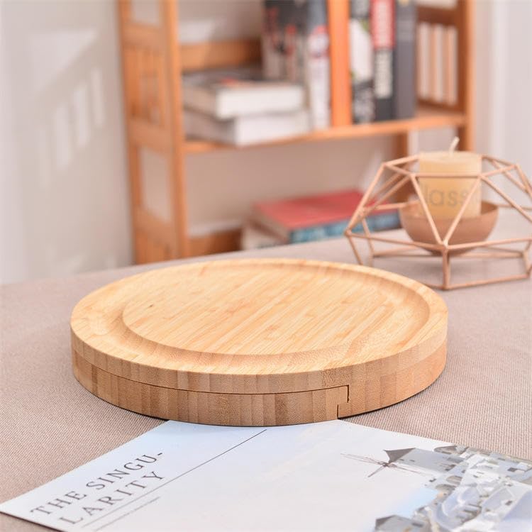 Charcuterie Boards Gift Set - Premium Bamboo Cheese Board Set with 4 PCS Knife Set, Serving Plates Housewarming, Wedding,Christmas Charcuterie Board, Hostess Gifts