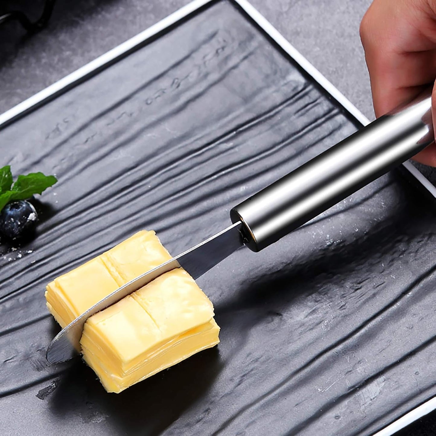 Wide Butter Spreader Knife Set 4-Piece Stainless Steel Cheese Knife Serrated Edge Sandwich Condiment Jam Bread Cream Knives 7.8-inch (Set of 4)