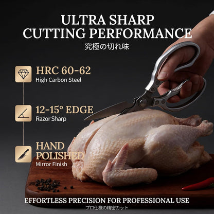 Kitchen Scissors Set, All Purpose Kitchen Shears for Food, Japanese Heavy Duty Poultry Shear Dishwasher Safe Food Scissor, Meat Cutting Scissors Chicken Shears, Gifts for Men Women