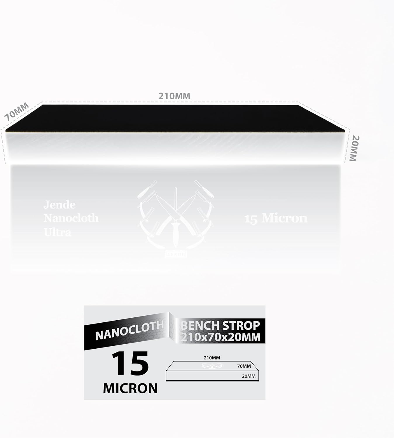 Nanocloth 15 Micron Knife Strop 210x70mm(unloaded)-Premium Ultra bench knife Strop for Diamond Emulsions