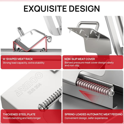 Manual Frozen Meat Slicer, Stainless Steel Meat Cutter for Home Use | Manual Slicing Machine with Adjustable Thickness for Beef, Pork, Lamb, Bacon BBQ,Salad,and Sandwich Slicing Easy to Use