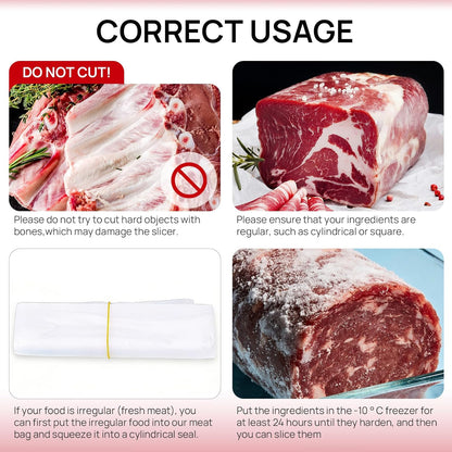 Manual Frozen Meat Slicer, Stainless Steel Meat Cutter for Home Use | Manual Slicing Machine with Adjustable Thickness for Beef, Pork, Lamb, Bacon BBQ,Salad,and Sandwich Slicing Easy to Use
