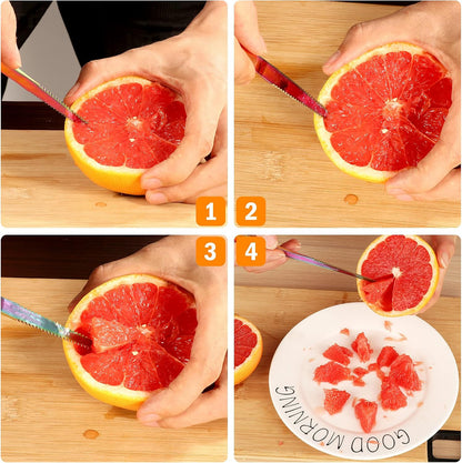 Grapefruit Spoons & Grapefruit Knife, Stainless Steel Grapefruit Utensil