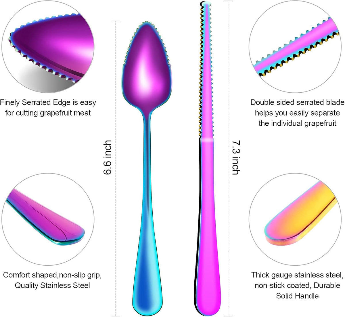 Grapefruit Spoons & Grapefruit Knife, Stainless Steel Grapefruit Utensil