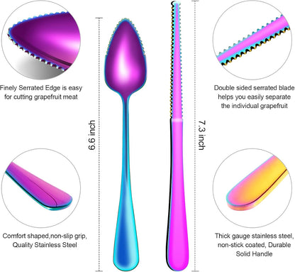 Grapefruit Spoons & Grapefruit Knife, Stainless Steel Grapefruit Utensil