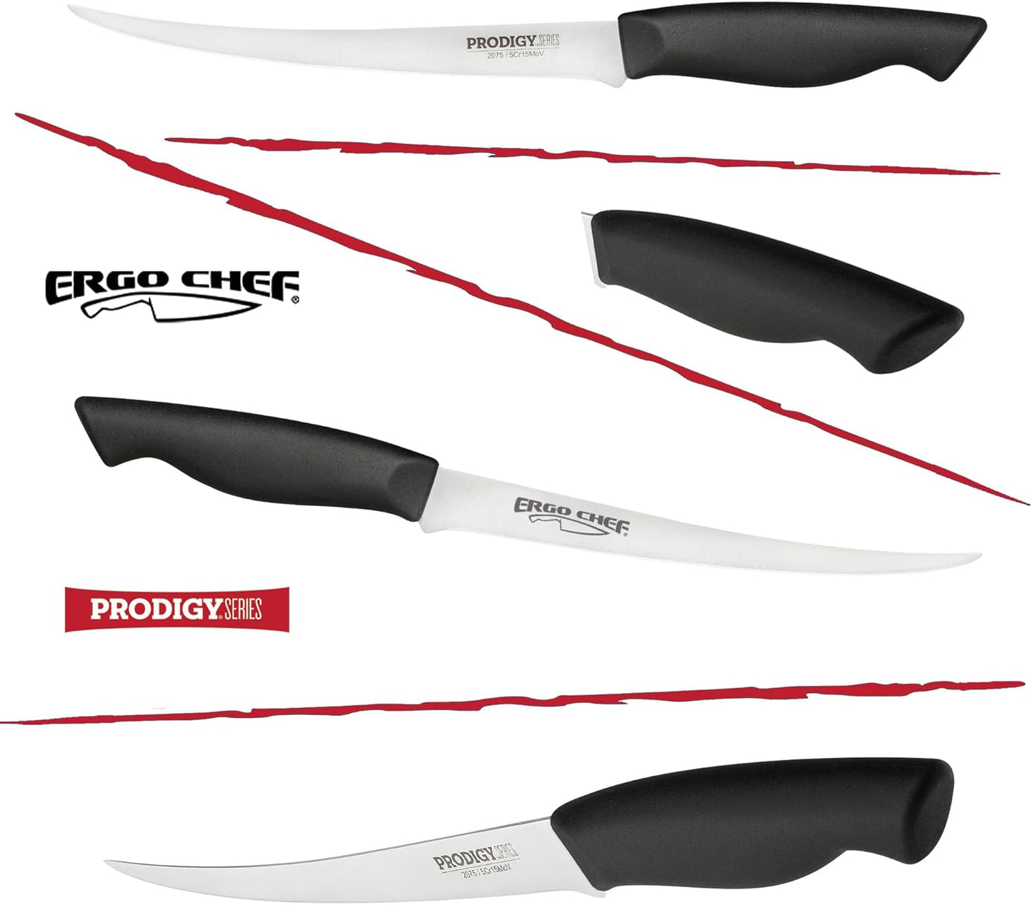 Prodigy Series 7.5-Inch Curved Flexible Fillet Knife – High-Carbon Stainless Steel Blade, Ergonomic Non-Slip Handle for Fish and Meat Filleting & Deboning