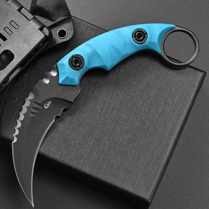 C1691N Fixed Blade Knife,D2 Steel Nylon Fiberglass Handle Outdoor Claw Knife for Survival, Hiking, Camping with Kydex Sheaths(Black)