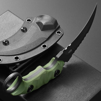 C1691N Fixed Blade Knife,D2 Steel Nylon Fiberglass Handle Outdoor Claw Knife for Survival, Hiking, Camping with Kydex Sheaths(Black)