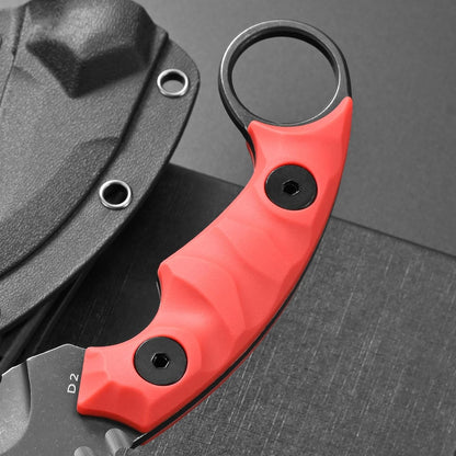 C1691N Fixed Blade Knife,D2 Steel Nylon Fiberglass Handle Outdoor Claw Knife for Survival, Hiking, Camping with Kydex Sheaths(Black)