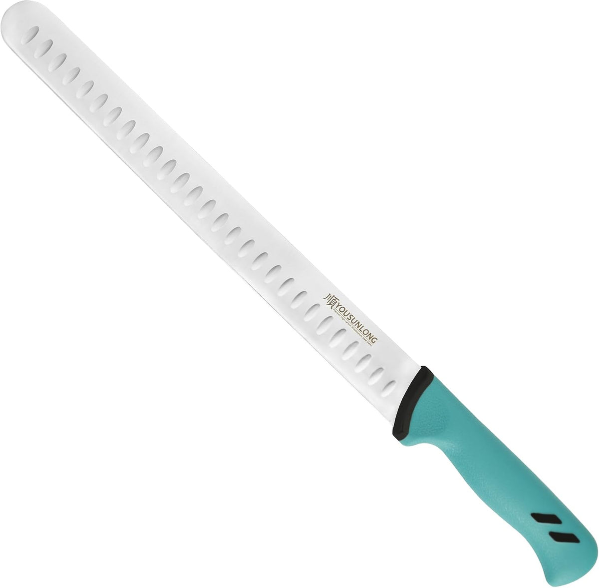 Brisket Slicing Knife - 12 Inch - Razor Sharp Ham Knife - High-carbon Molybdenum Steel - Santoprene Handle - Designed for Briskets,Roasts,Turkey,BBQ