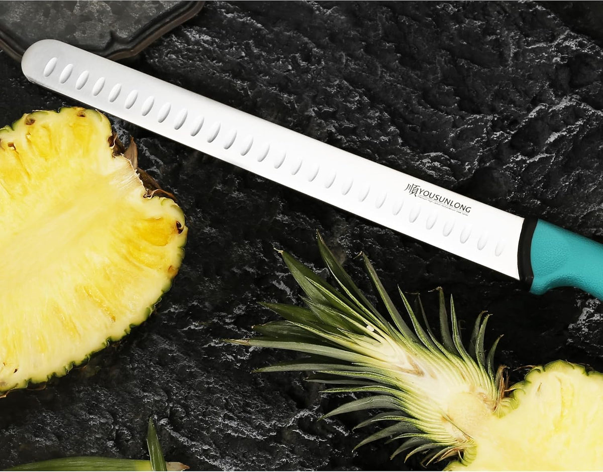 Brisket Slicing Knife - 12 Inch - Razor Sharp Ham Knife - High-carbon Molybdenum Steel - Santoprene Handle - Designed for Briskets,Roasts,Turkey,BBQ