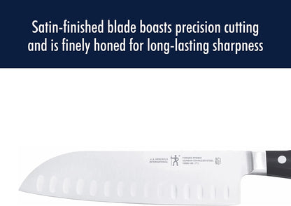 Forged Premio 7-inch Hollow Edge Santoku Knife, Black/Stainless Steel