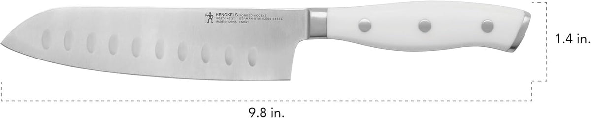 Forged Premio 7-inch Hollow Edge Santoku Knife, Black/Stainless Steel