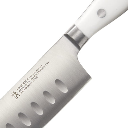 Forged Premio 7-inch Hollow Edge Santoku Knife, Black/Stainless Steel