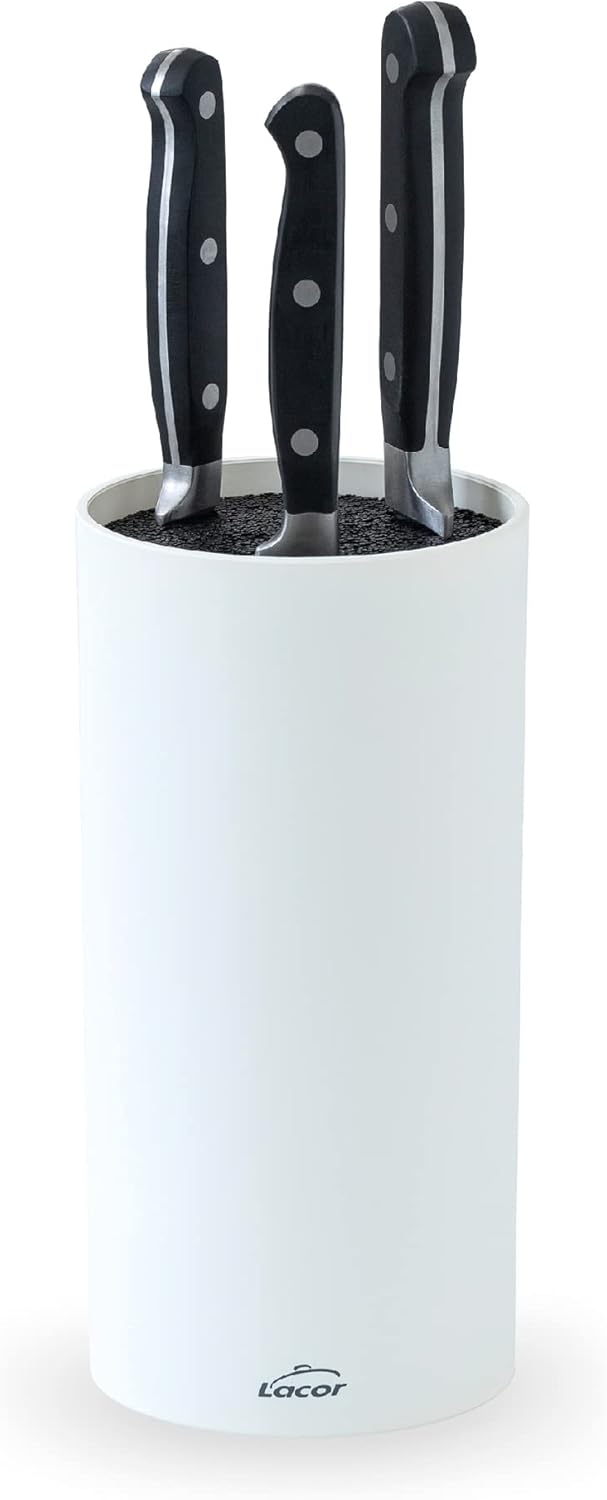 39038 - TitanPro Knife Block, Universal Block Knife, Metallic Colour, Ø13cm, Height 23cm, Dishwasher Safe