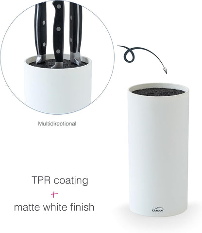 39038 - TitanPro Knife Block, Universal Block Knife, Metallic Colour, Ø13cm, Height 23cm, Dishwasher Safe