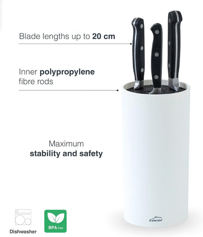 39038 - TitanPro Knife Block, Universal Block Knife, Metallic Colour, Ø13cm, Height 23cm, Dishwasher Safe