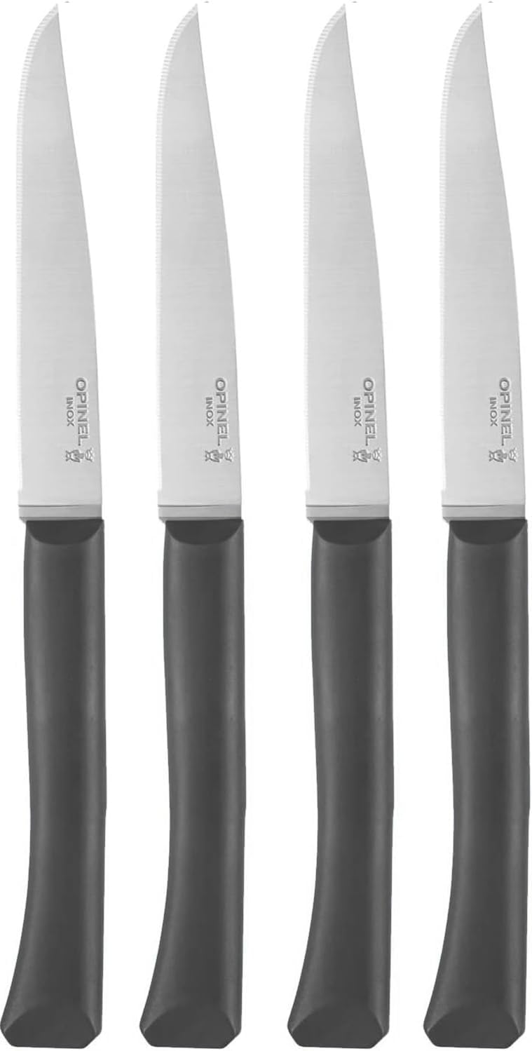 Set of 4 Bon Appetit+ Dishwasher Safe Serrated Steak Knives - Grey