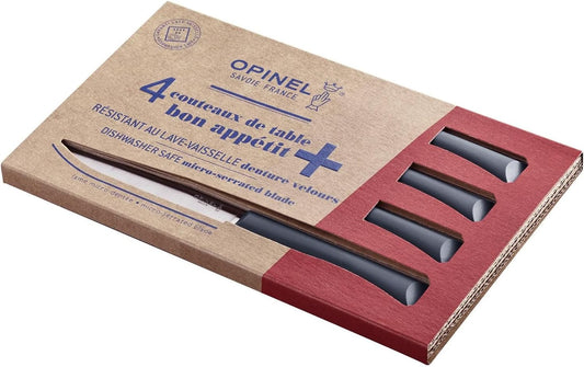 Set of 4 Bon Appetit+ Dishwasher Safe Serrated Steak Knives - Grey