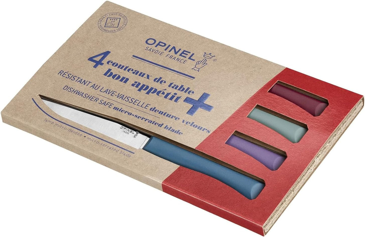 Set of 4 Bon Appetit+ Dishwasher Safe Serrated Steak Knives - Grey