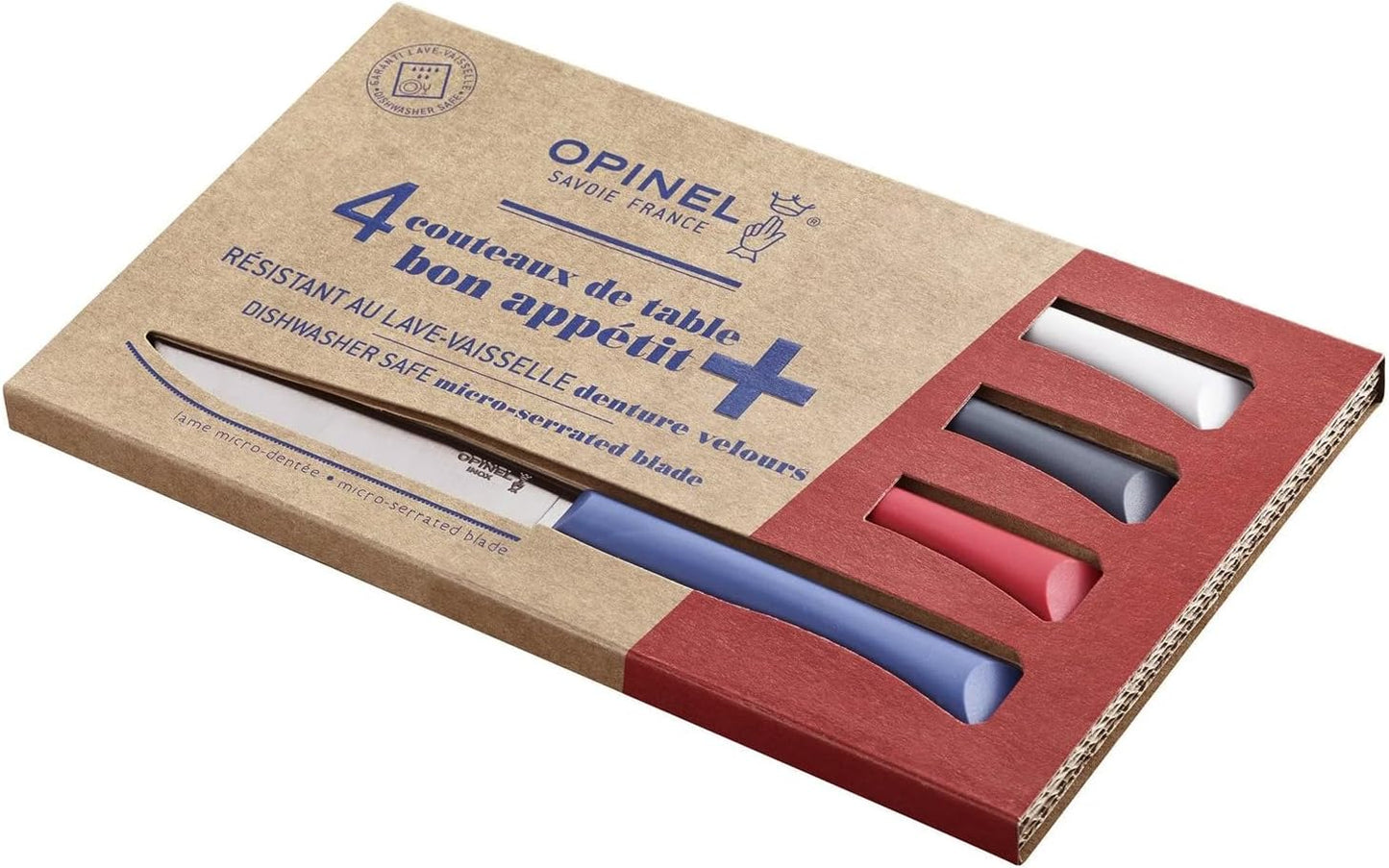 Set of 4 Bon Appetit+ Dishwasher Safe Serrated Steak Knives - Grey