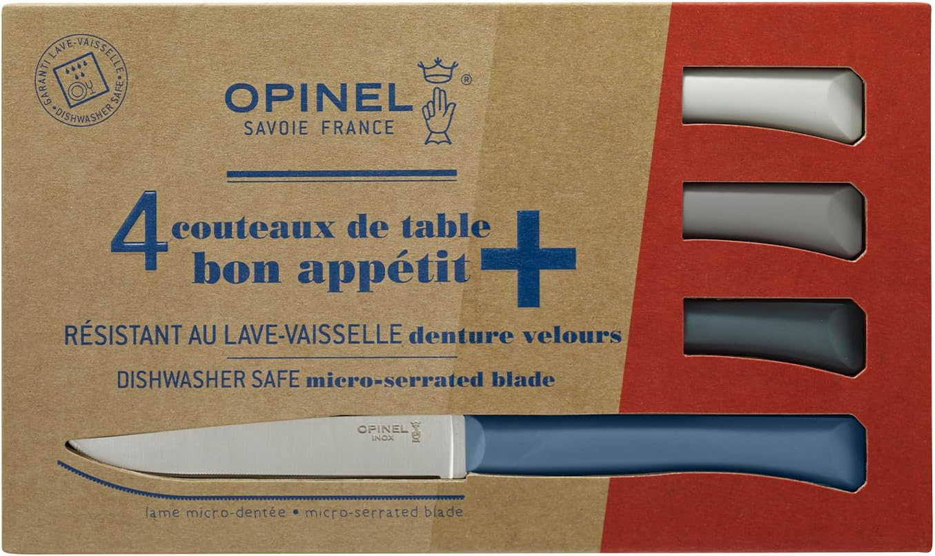 Set of 4 Bon Appetit+ Dishwasher Safe Serrated Steak Knives - Grey