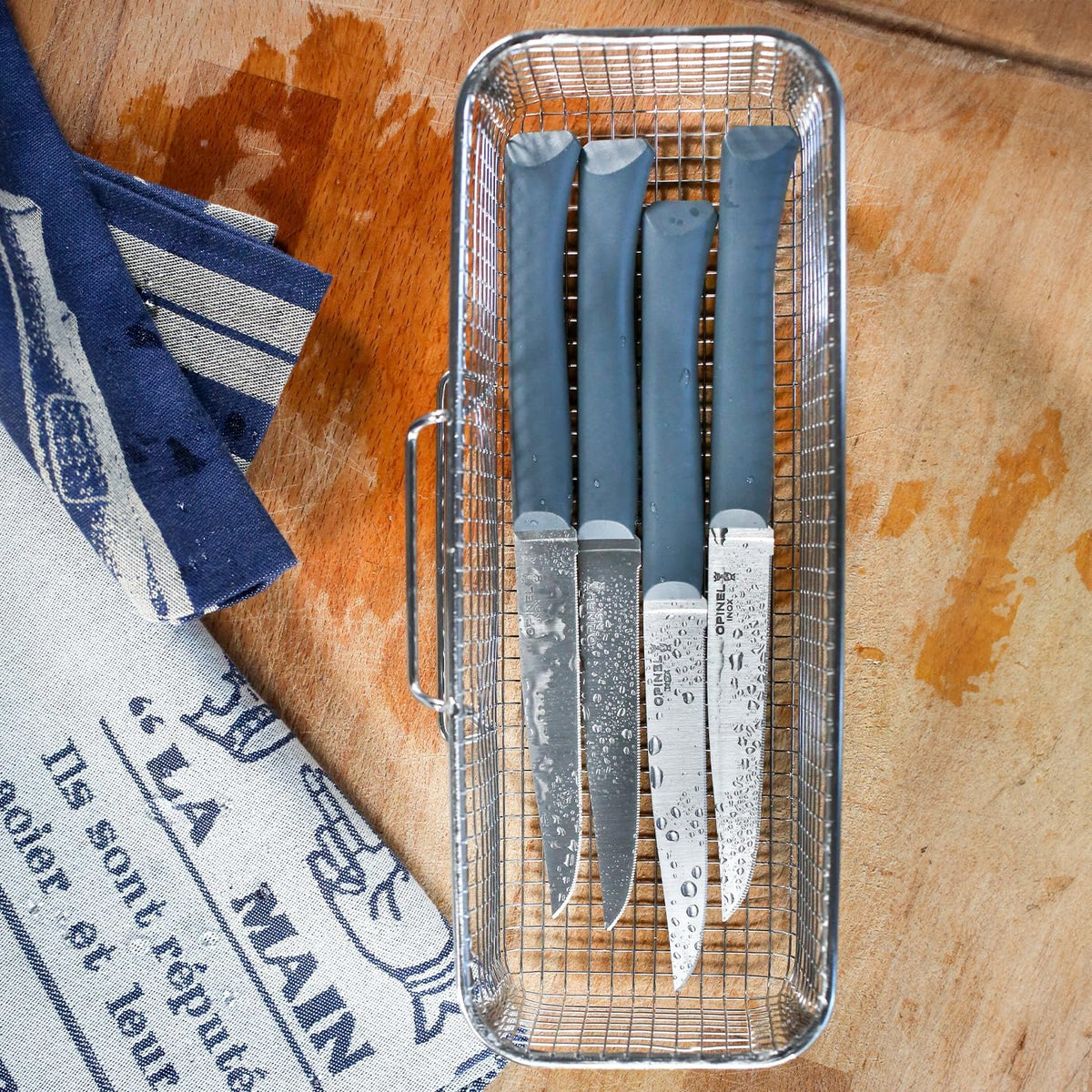 Set of 4 Bon Appetit+ Dishwasher Safe Serrated Steak Knives - Grey