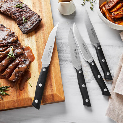 Dynamic Razor-Sharp Steak Knife Set of 4, German Engineered Informed by 100+ Years of Mastery