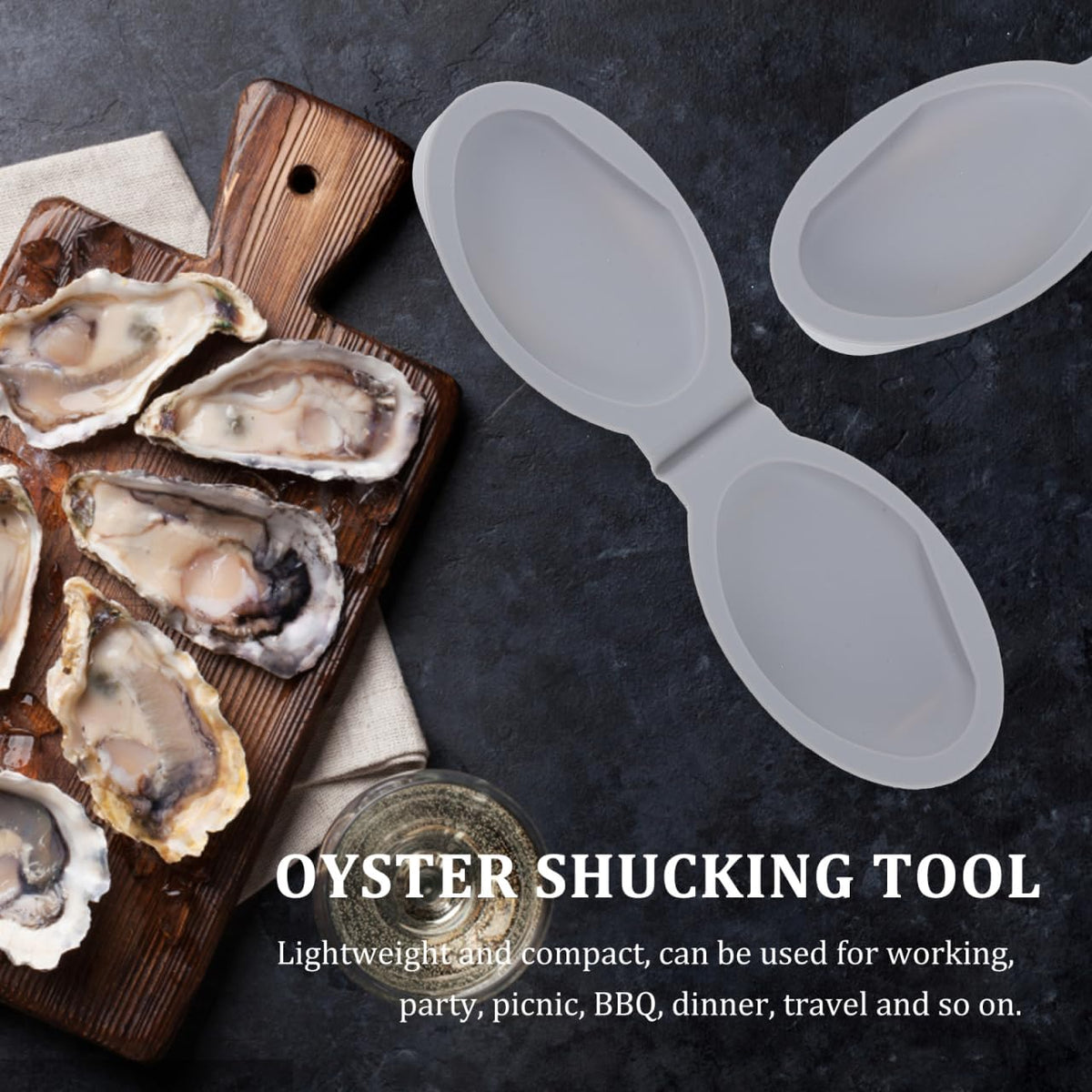 Oyster Shucker Tool Set 2-Pack Oyster Holder Opener for Safe Shellfish Opening Ergonomic Shucking Clamp for Clam Scallop Seafood Tools for Bbq Picnic Dinner Travel
