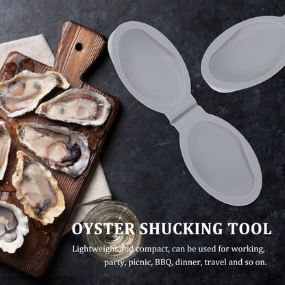 Oyster Shucker Tool Set 2-Pack Oyster Holder Opener for Safe Shellfish Opening Ergonomic Shucking Clamp for Clam Scallop Seafood Tools for Bbq Picnic Dinner Travel