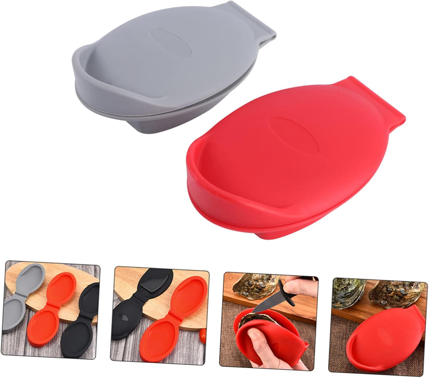 Oyster Shucker Tool Set 2-Pack Oyster Holder Opener for Safe Shellfish Opening Ergonomic Shucking Clamp for Clam Scallop Seafood Tools for Bbq Picnic Dinner Travel