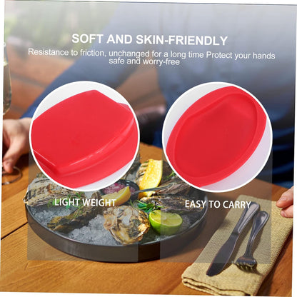 Oyster Shucker Tool Set 2-Pack Oyster Holder Opener for Safe Shellfish Opening Ergonomic Shucking Clamp for Clam Scallop Seafood Tools for Bbq Picnic Dinner Travel