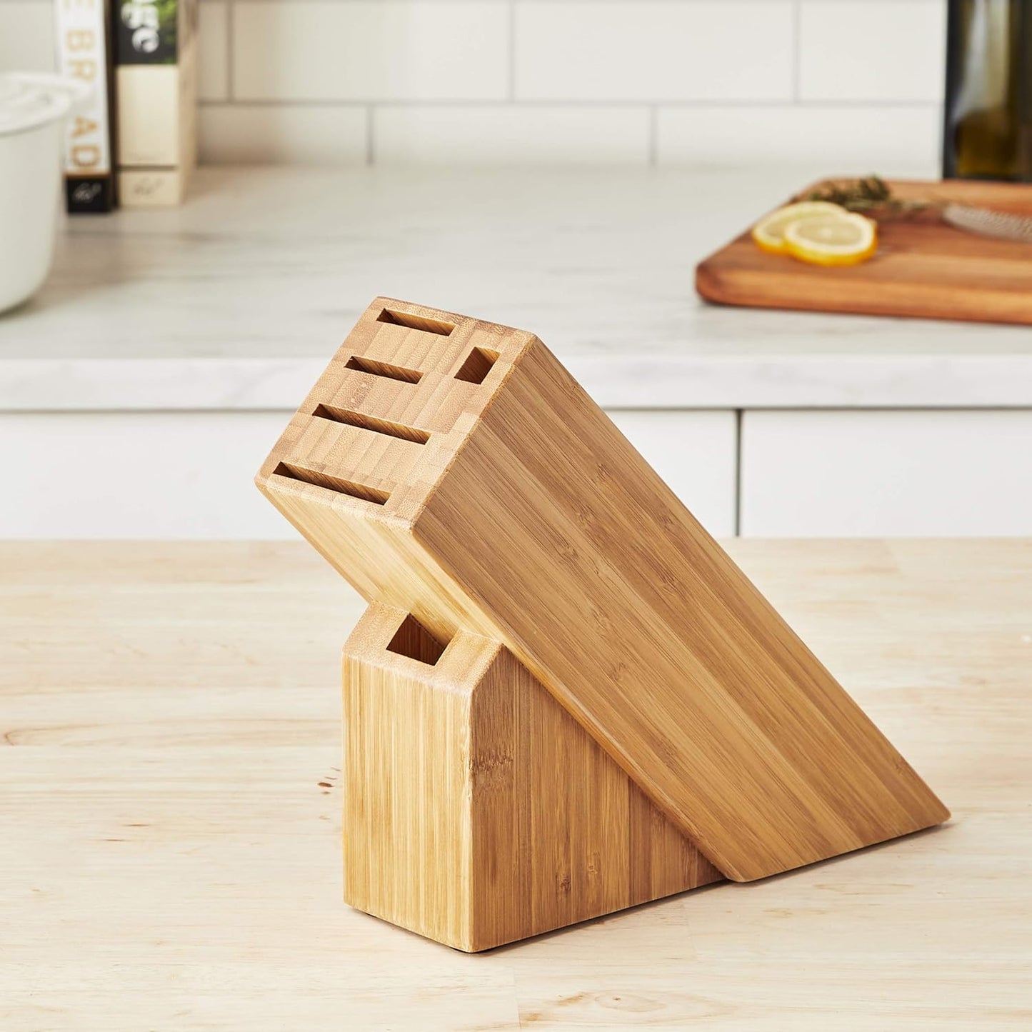 Shun Slimline Knife Block, 6-Slot | Knife Holder, Made from Genuine Bamboo, Kitchen Storage
