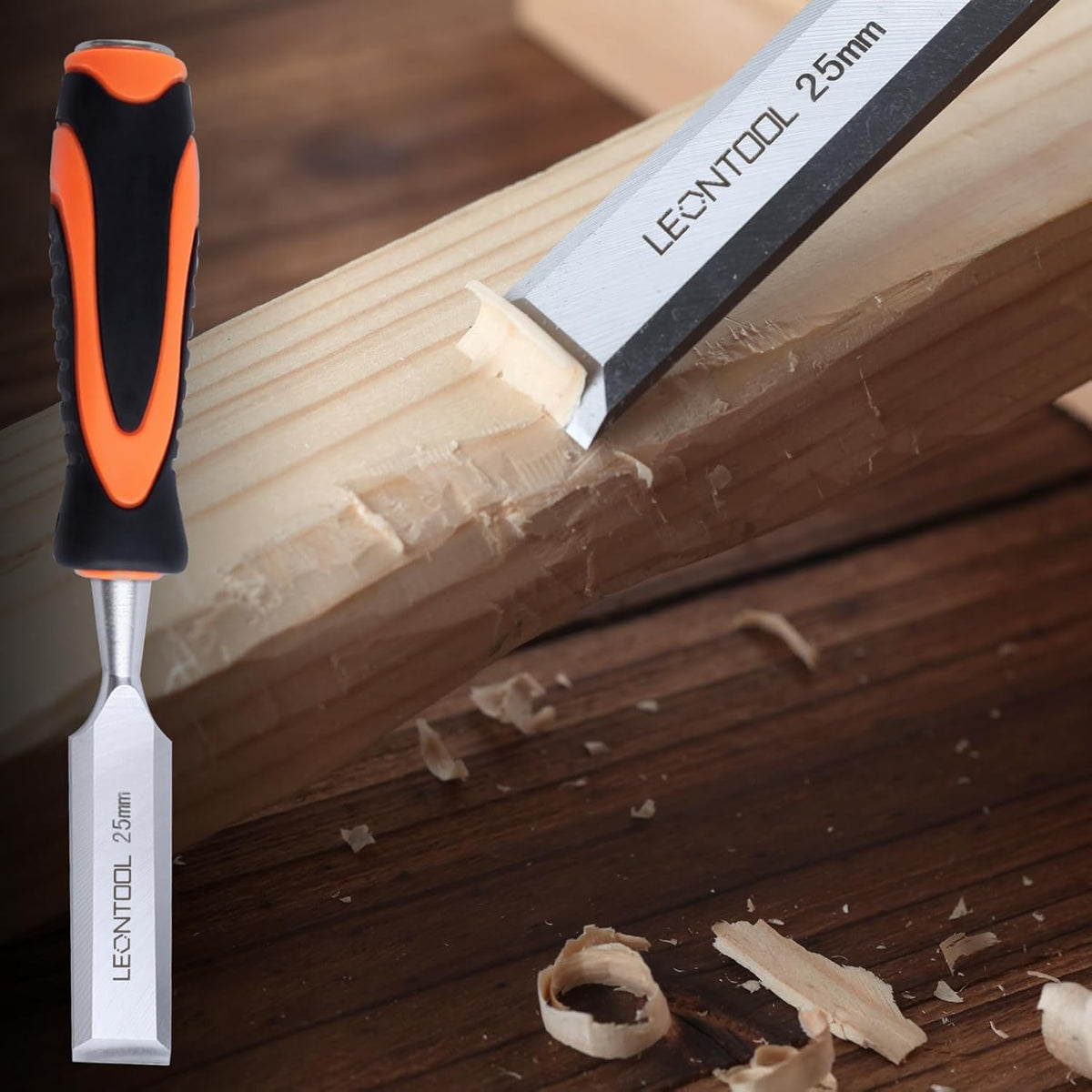 10 Pieces Wood Chisel Set Wood Carving Chisels Set with Storage Case for Woodworking, 6pcs Wood Chisel with 1 Honing Guide, 1 Sharpening Stone and 2 Carpenter Pencils, Wood Working Tools