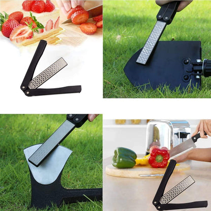 2 Pcs 400/600 Grit Portable Handheld Double Sided Sharpener Pocket Diamond Knife Sharpening Stone for Kitchen, Garden, Outdoor tools Fine/Coarse Grinding （Black/Orange）