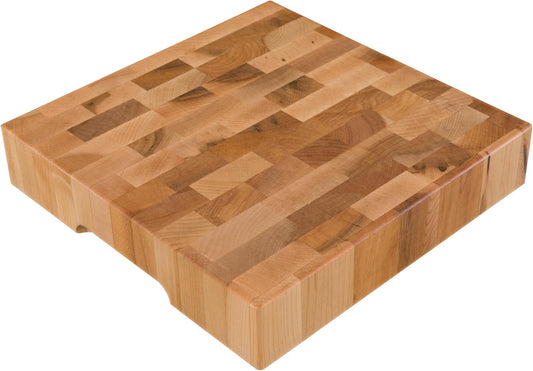 Maple End Grain Butcher Block, Rubber Feet, 10 x 10 x 2 in | End Grain Cutting Board, model L10102