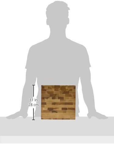 Maple End Grain Butcher Block, Rubber Feet, 10 x 10 x 2 in | End Grain Cutting Board, model L10102