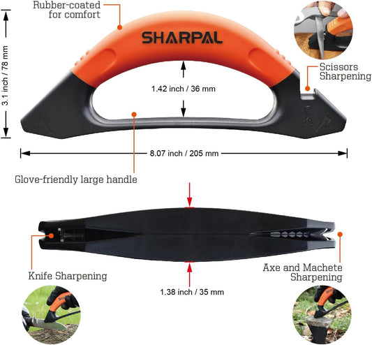 112N 3-in-1 Knife & Garden Tool Axe Sharpener | For Hatchet, Machete & Scissors, Blade Repair & Restoration Tool, Gardening Gifts for Men