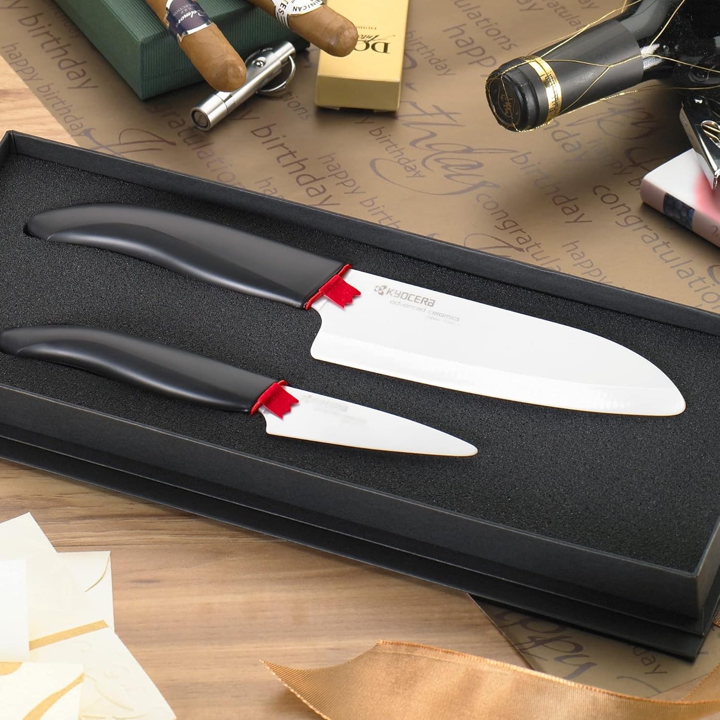 Revolution 2-Piece Ceramic Knife Gift Set | Revolution Ceramic Knife Duo: 5.5” Santoku & 4.5” Utility Blades for Precise Slicing, Trimming, and Daily Meal Prep