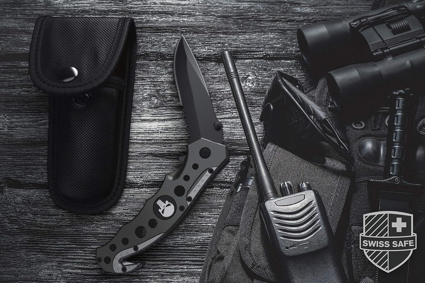 Universal Tactical Knife Sheath Holster with Belt Loop - Pouch Fits Any 5" Folding Pocket Knife