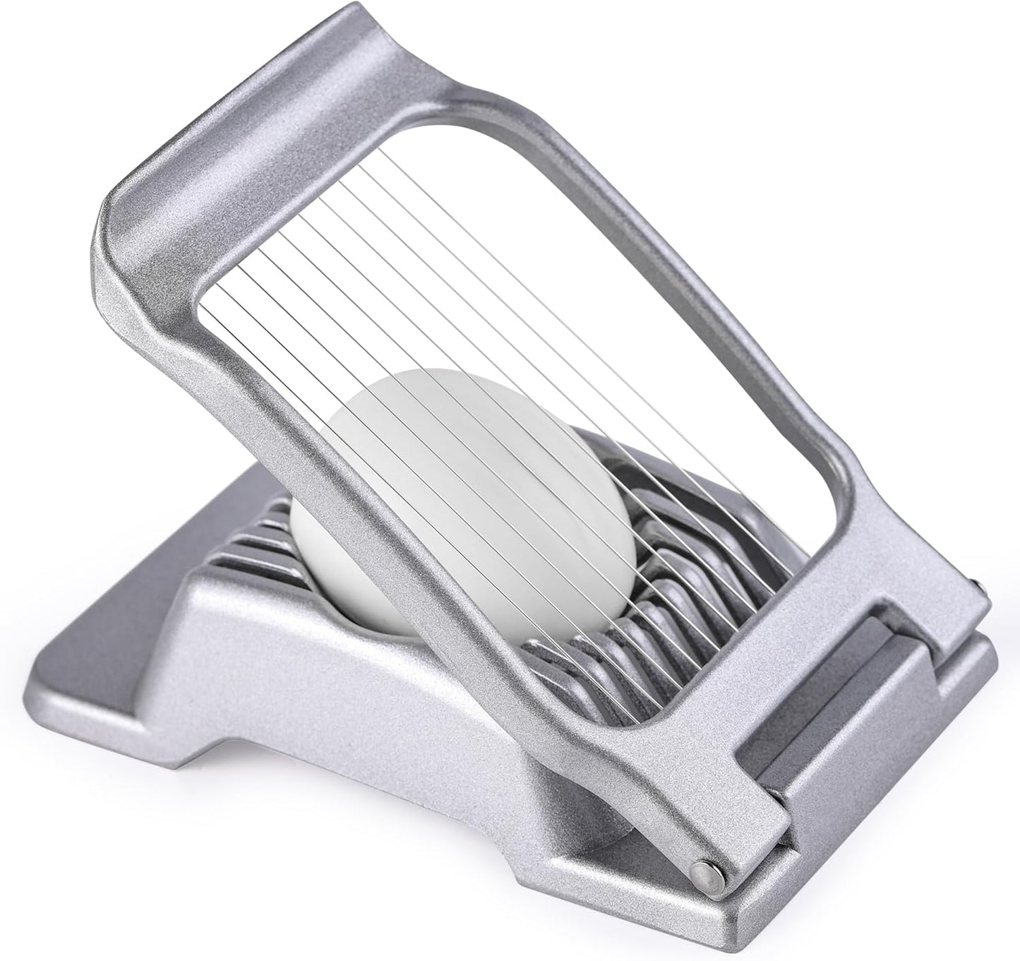 Multipurpose Heavy Duty Aluminium Egg Slicer, Stainless Steel Wire, Sliver | Dishwasher Safe, Rust Resistant, Egg Cutter for Hard Boiled Eggs, Soft Food and Soft Fruit, Salads, Butter, Cheese, Spam