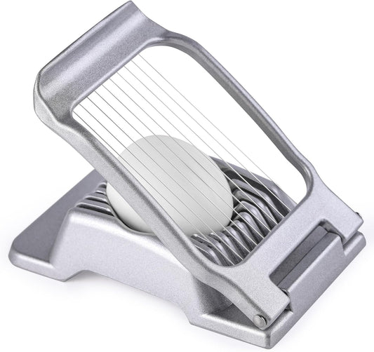 Multipurpose Heavy Duty Aluminium Egg Slicer, Stainless Steel Wire, Sliver | Dishwasher Safe, Rust Resistant, Egg Cutter for Hard Boiled Eggs, Soft Food and Soft Fruit, Salads, Butter, Cheese, Spam